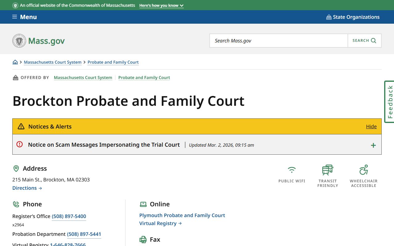Brockton Probate and Family Court for Brockton court records