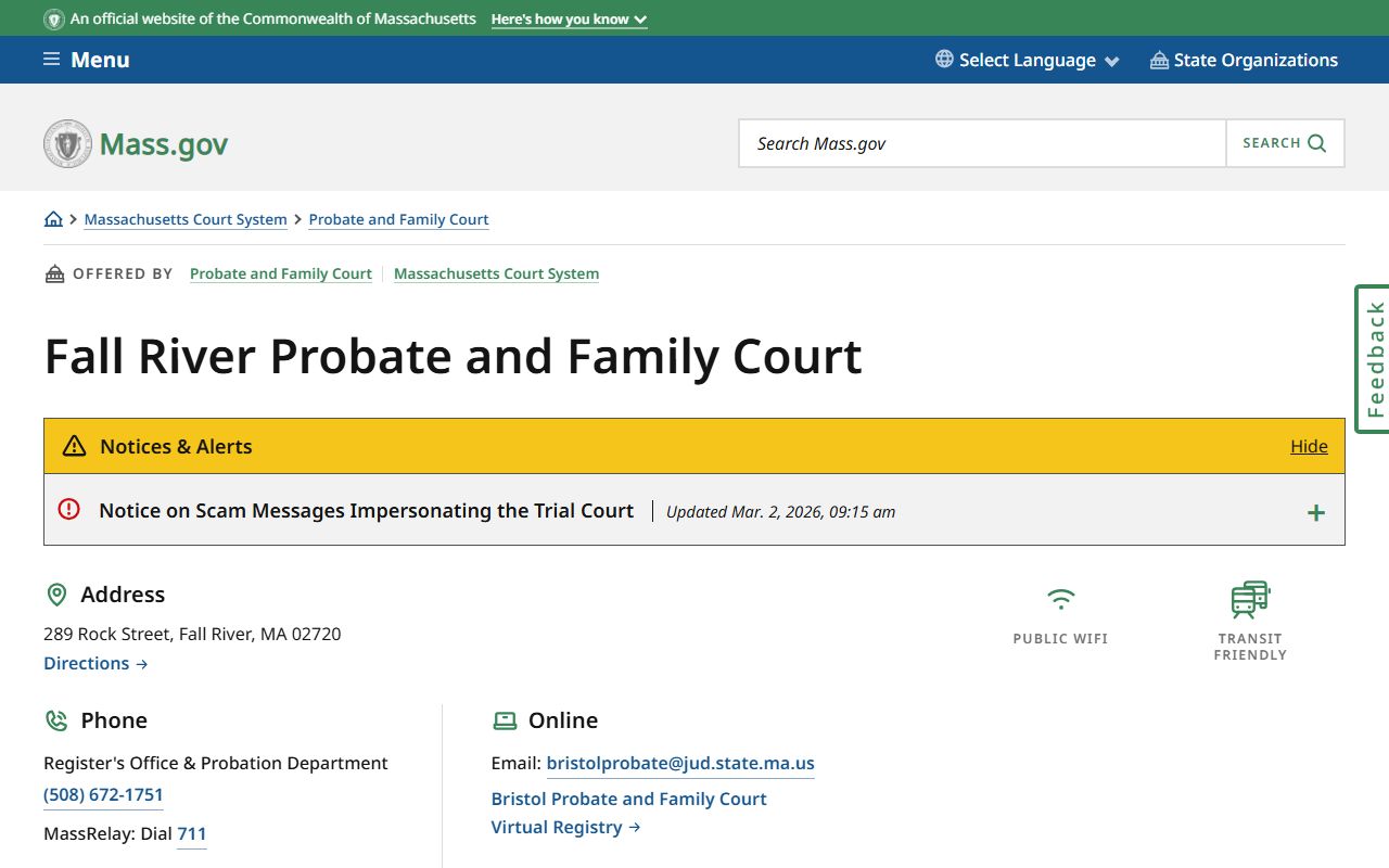 Fall River Probate and Family Court for court records