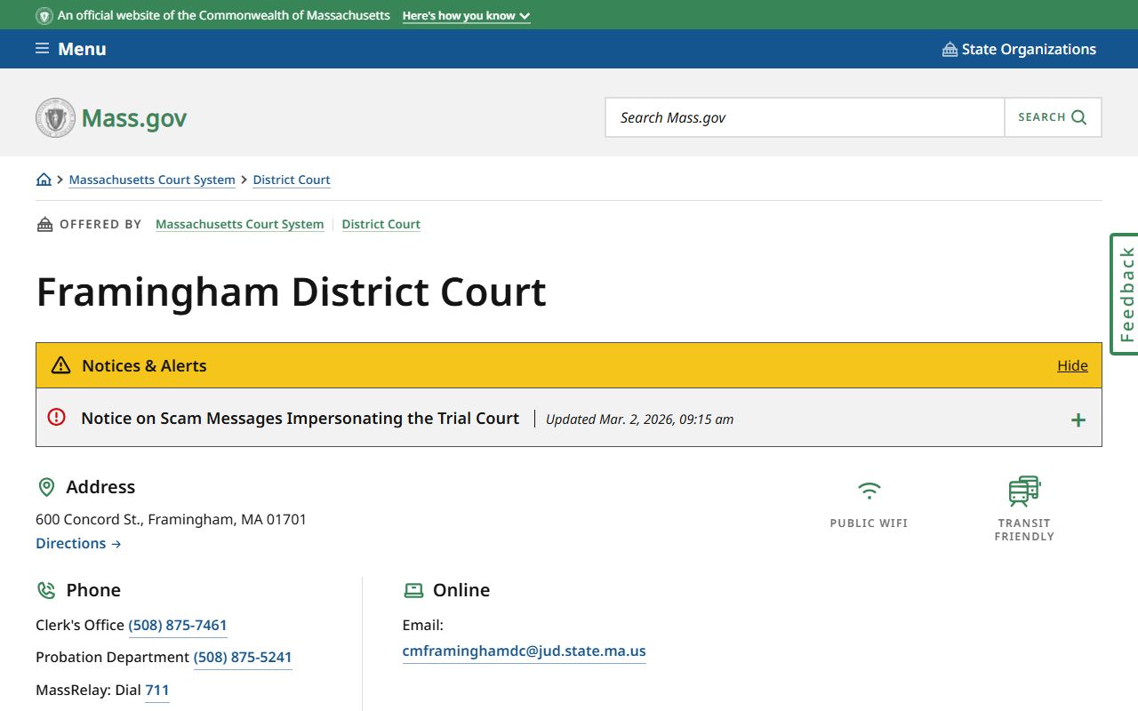 Framingham District Court - Framingham court records