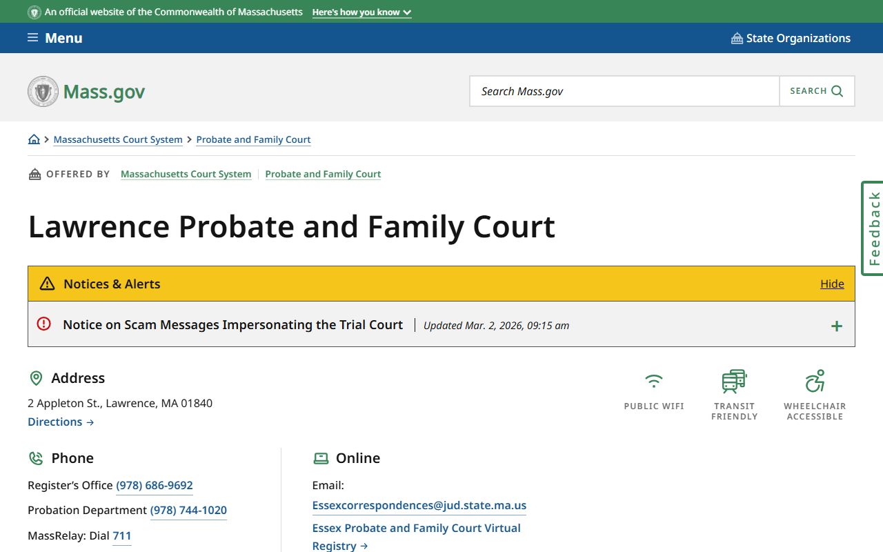 Lawrence Probate and Family Court for Lawrence court records
