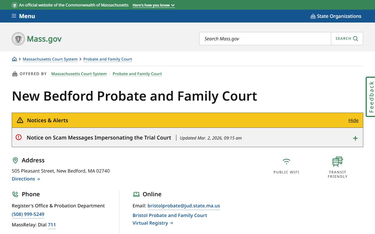 New Bedford Probate and Family Court for court records