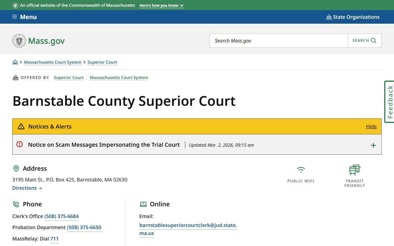 Barnstable County Superior Court Cape Cod court records