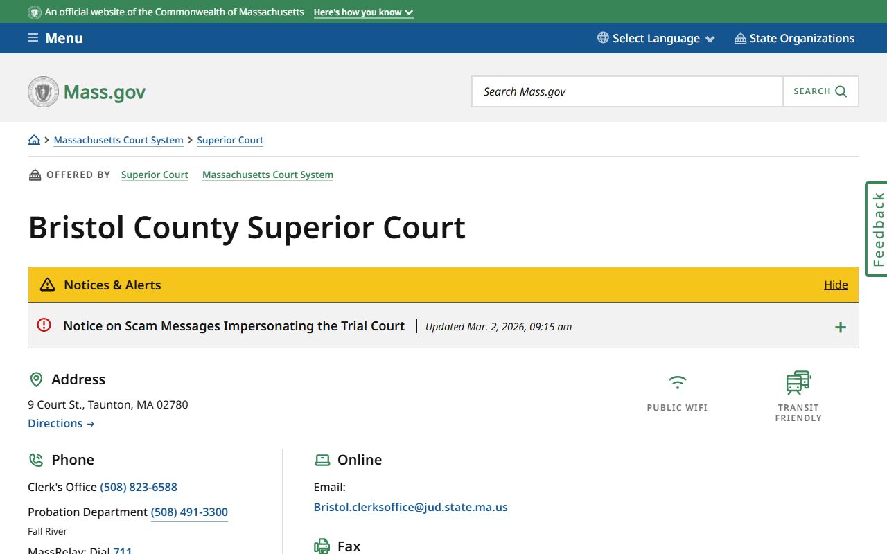 Bristol County Superior Court in Taunton - court records and filings