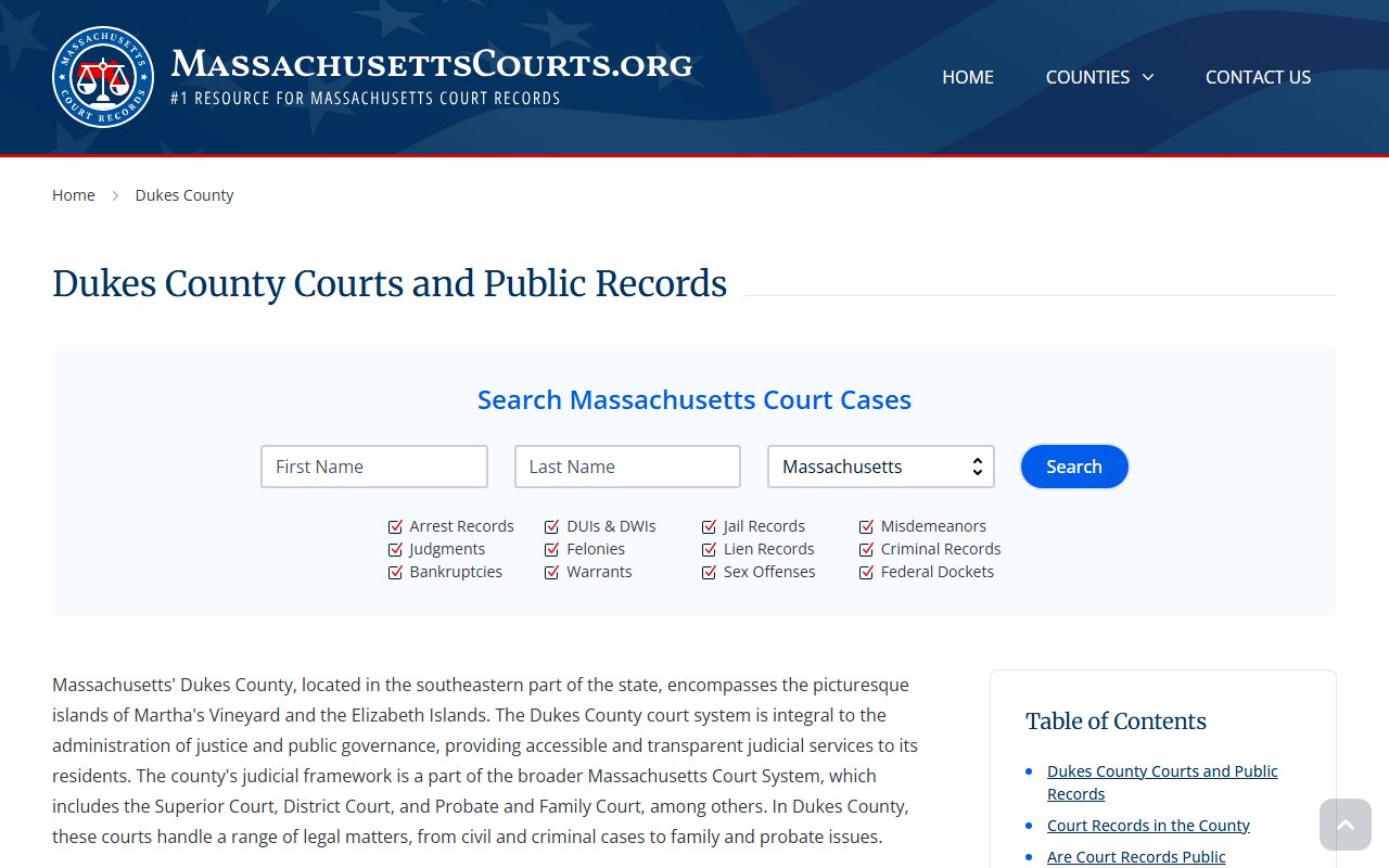 Dukes County courts Martha's Vineyard Edgartown MA