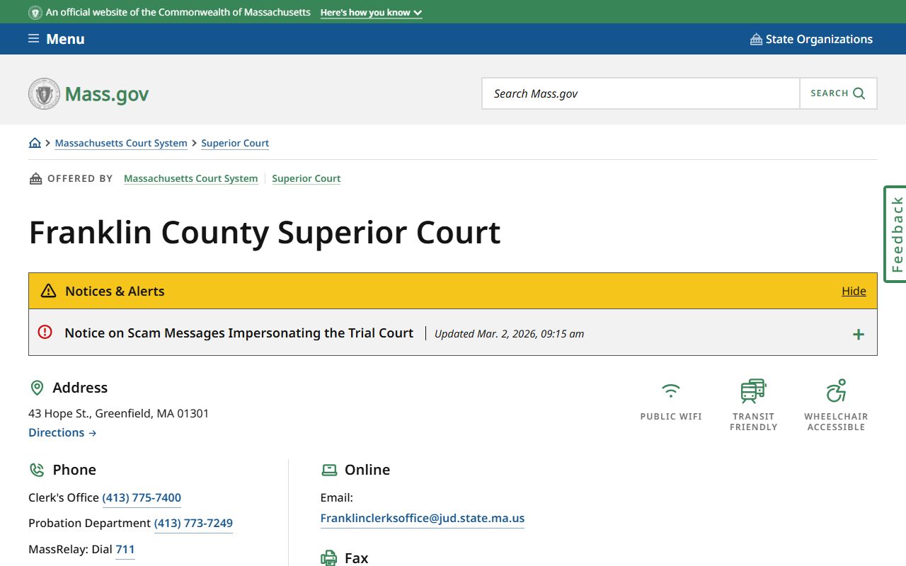 Franklin County Superior Court Greenfield MA court records